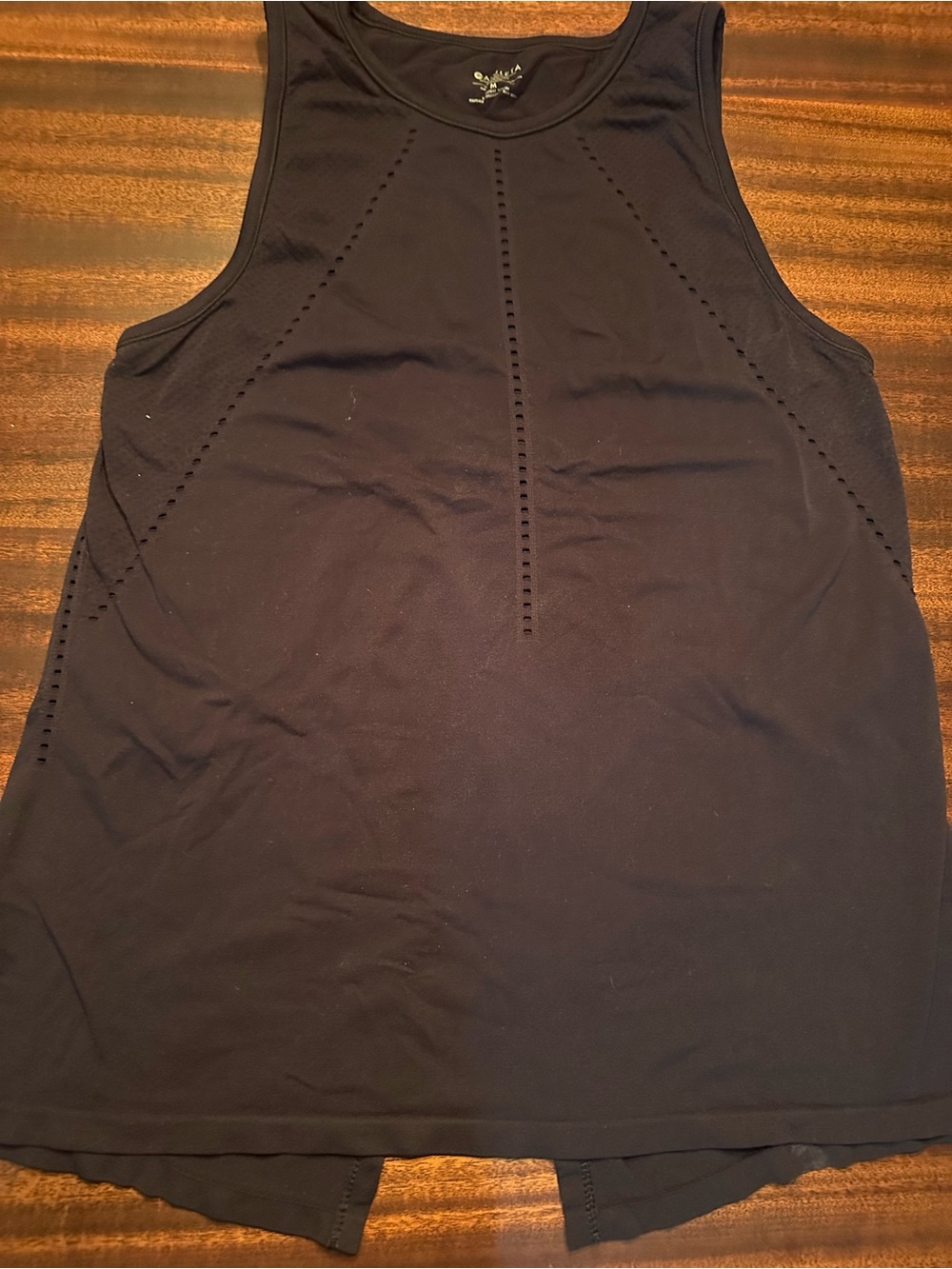 Athleta Black Laser-Cut Performance Tank